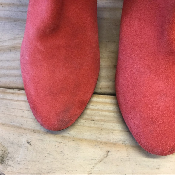 New Free People Adella Red Suede Ankle Boots - Picture 7 of 7